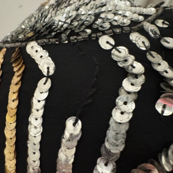 Jean for Joseph Le Bon Sequin beaded Black and Gold Women's Top size large - Picture 3 of 4